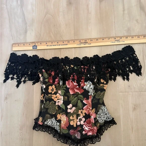 Florencia Fiume VNTG 90's Floral and lace Corset Top - Picture 8 of 12